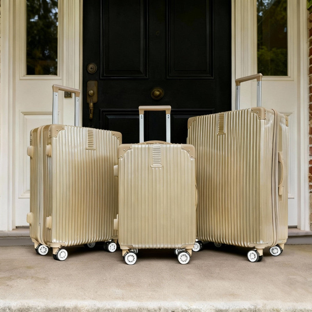 4 Wheel Hard Shell Metallic Suitcase