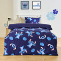 Stitch Printed Duvet Cover Set, Blue - Single