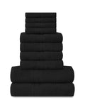 Towels Family Bale Set - 10 Piece 100% Egyptian Cotton, 4x Face 4x Hand 2x Bath Towel