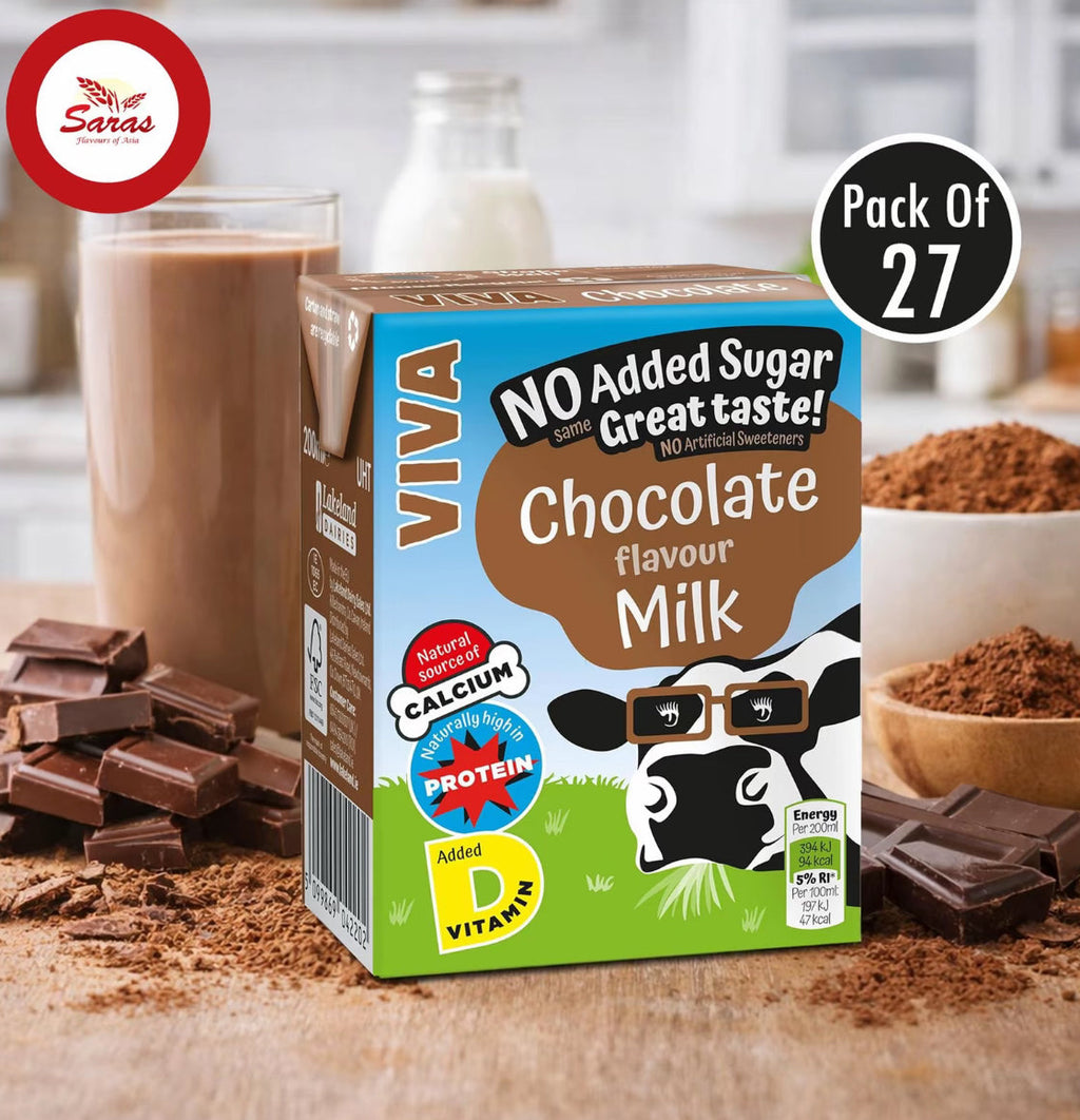 Viva Milk Drinks 27 × 200ml | Semi-Skimmed, Strawberry & Chocolate Flavour Milk