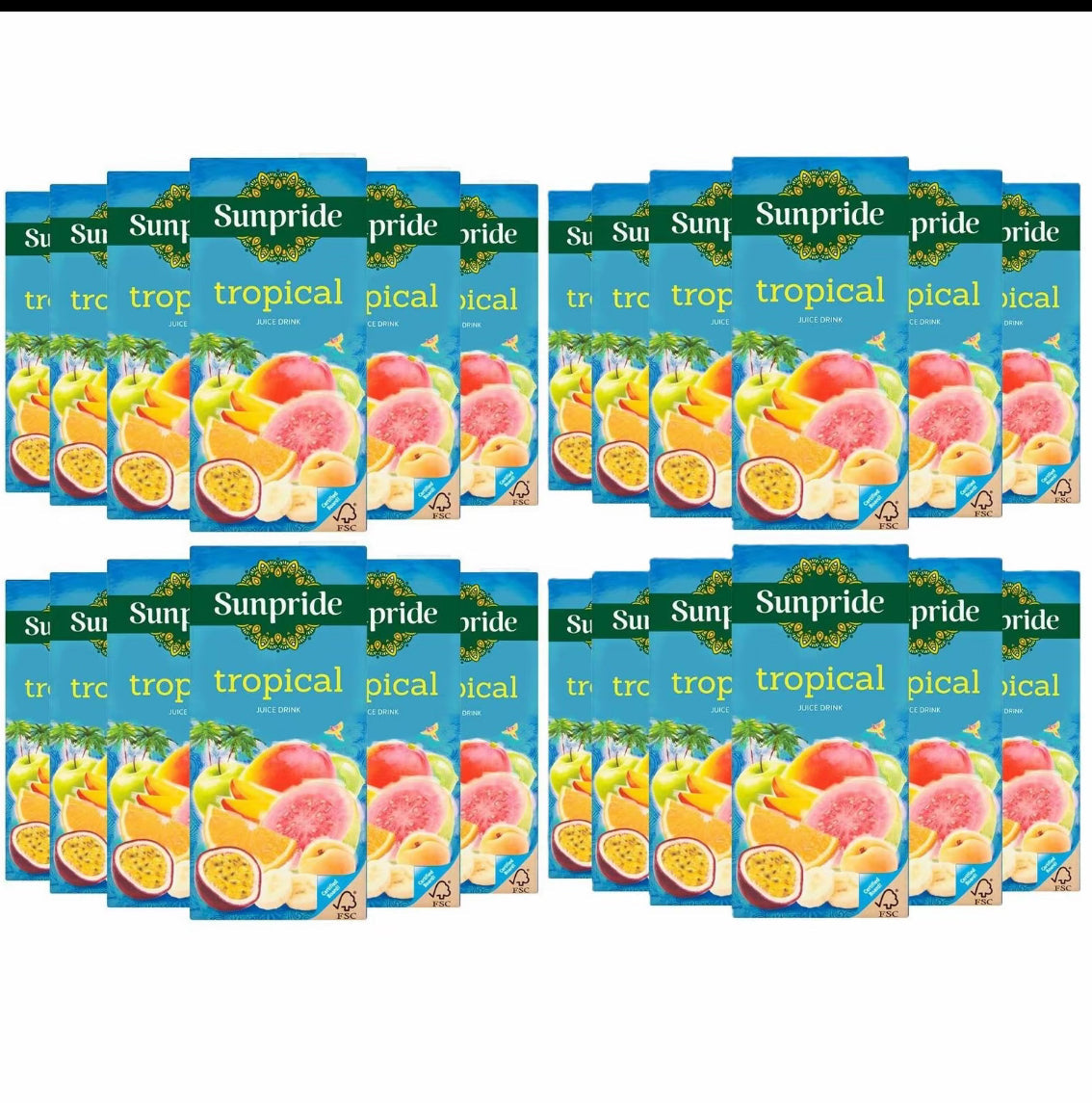 Sunpride Tropical Juice Drink – 12 x 1L Cartons or 24 x 250ml Juice Boxes | Exotic Fruit Blend