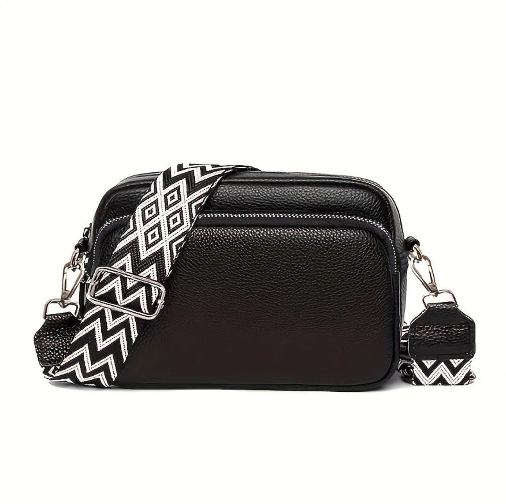 Women Ladies Shoulder Bag Cross Body Messenger Bag PU Leather Wide Strap Handbag