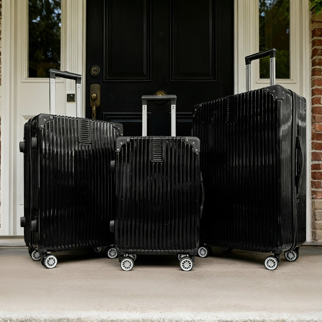 4 Wheel Hard Shell Metallic Suitcase