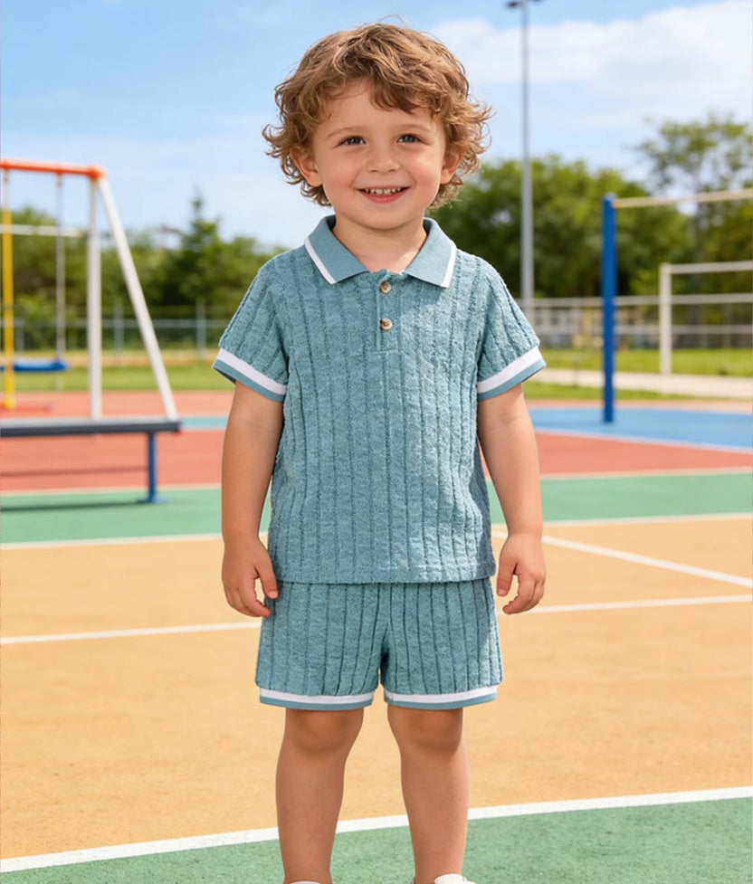 Toddler Boys' Summer Knit Thin T-Shirt & Shorts Set
