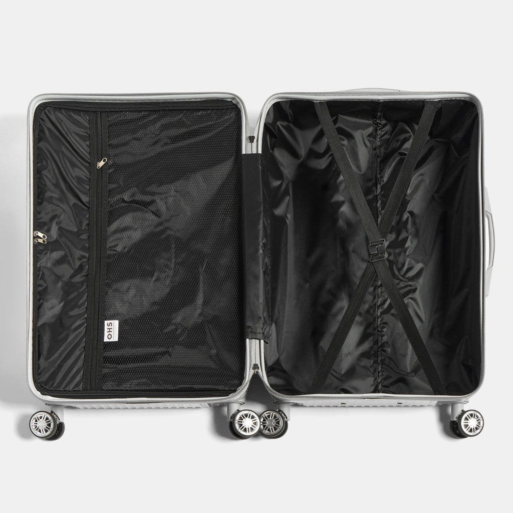 4 Wheel Hard Shell Metallic Suitcase