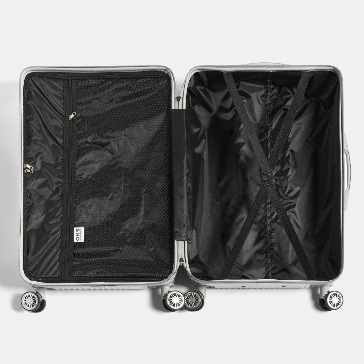 4 Wheel Hard Shell Metallic Suitcase